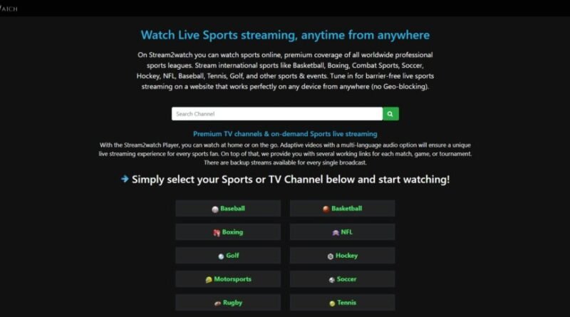 Le site streaming Stream2watch