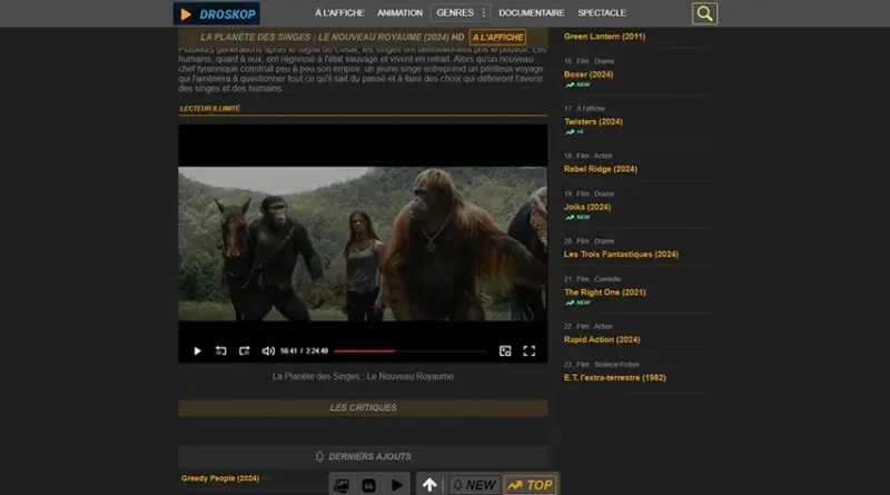 Droskop: site de streaming