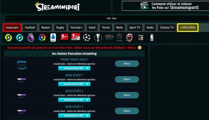 La nouvelle adresse de Streamonsport